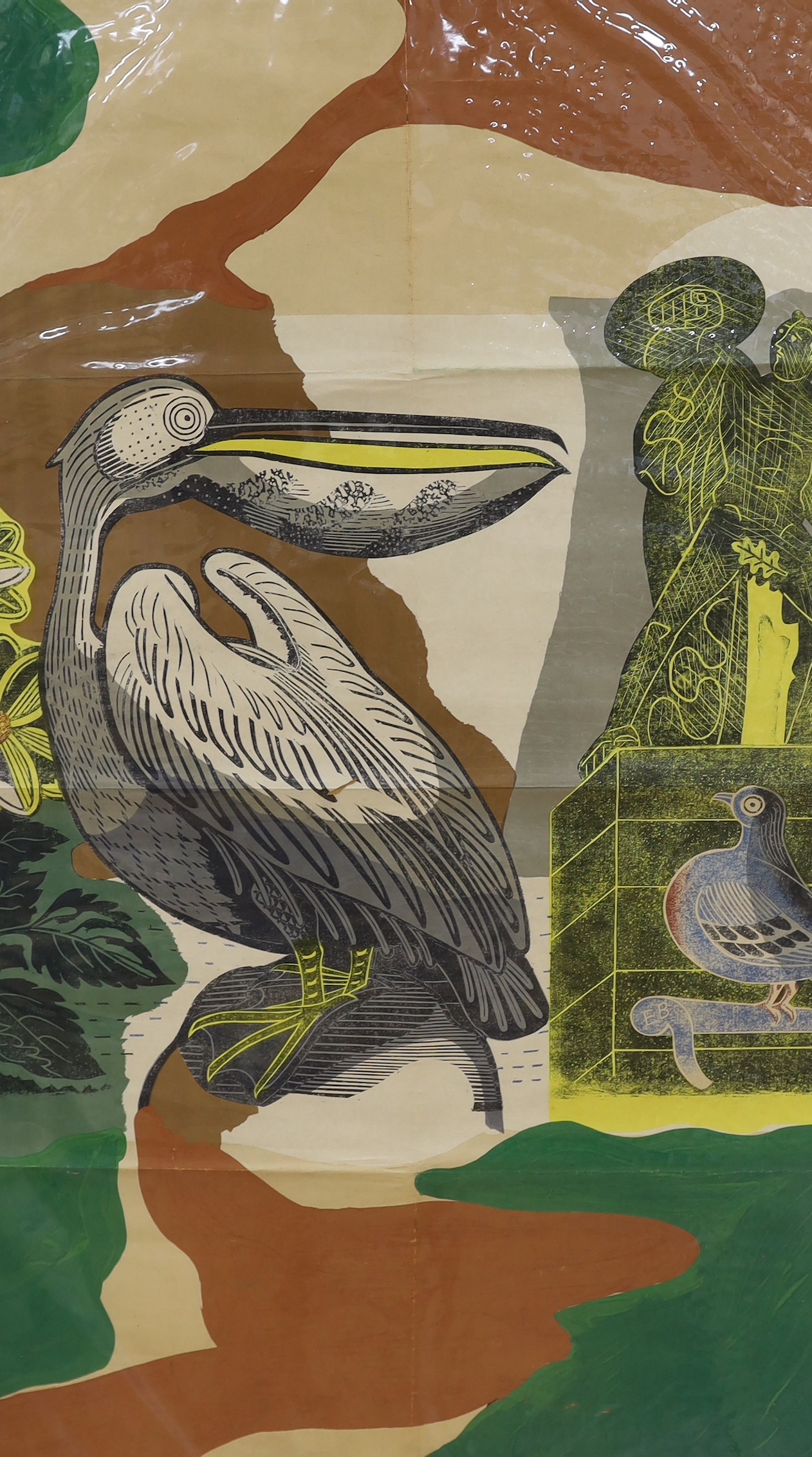 Edward Bawden RA (1903-1989), unfinished and overpainted trial proof lithographic poster, 'St James's Park' 1936, 101 x 63cm, unframed